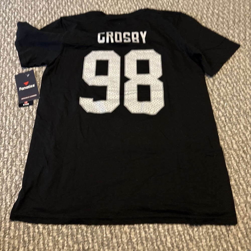 Fanatics Black Raiders T Shirt‎ #98 Maxx Crosby Size Small Short Sleeves NWT - Picture 5 of 5